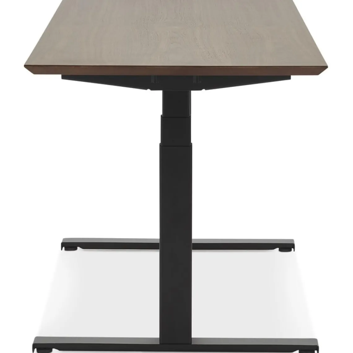 ALTEREGO Bureau assis-debout électrique 'BIONIK'avec plateau en bois finition Noyer et pied en métal noir Clearance