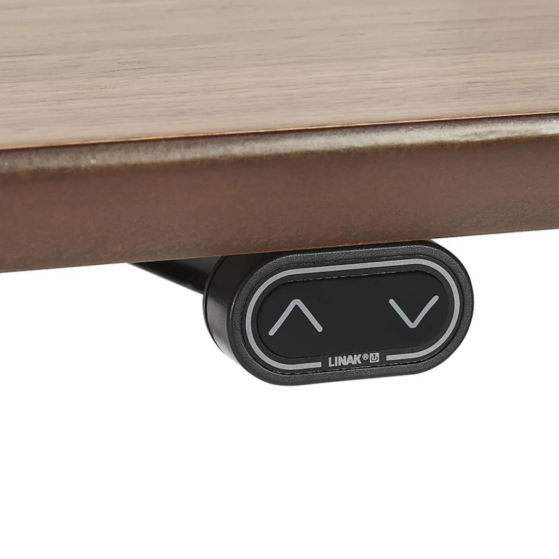 ALTEREGO Bureau assis-debout électrique 'BIONIK'avec plateau en bois finition Noyer et pied en métal noir Clearance