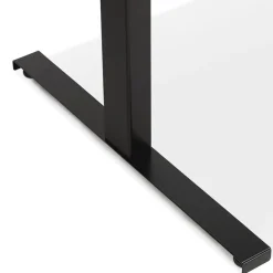 ALTEREGO Bureau assis-debout électrique 'BIONIK'avec plateau en bois finition naturelle et pied en métal noir
