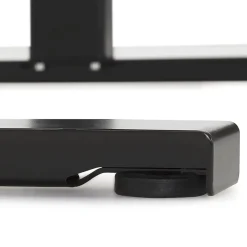 ALTEREGO Bureau assis-debout électrique 'BIONIK'avec plateau en bois finition naturelle et pied en métal noir