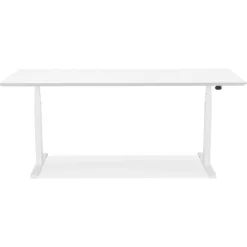 ALTEREGO Bureau assis-debout électrique 'BIONIK'avec plateau en bois et métal blanc Outlet