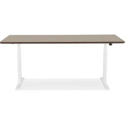 ALTEREGO Bureau assis-debout électrique 'BIONIK' avec plateau en bois finition Noyer et pied en métal Sale