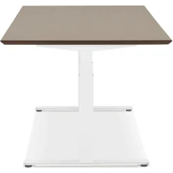ALTEREGO Bureau assis-debout électrique 'BIONIK' avec plateau en bois finition Noyer et pied en métal Sale