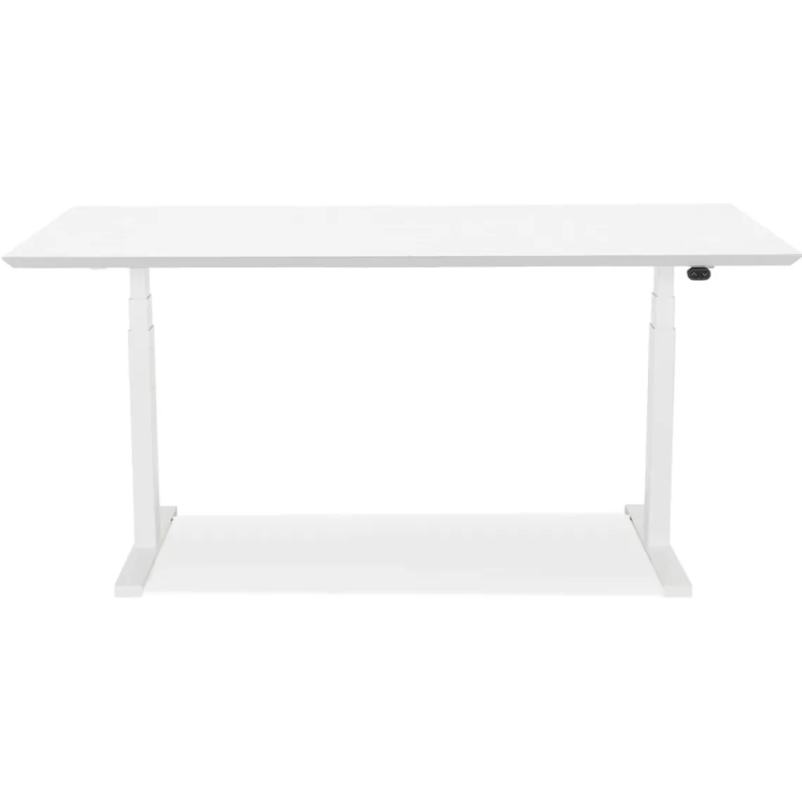 ALTEREGO Bureau assis-debout électrique 'BIONIK'avec plateau en bois et métal blanc