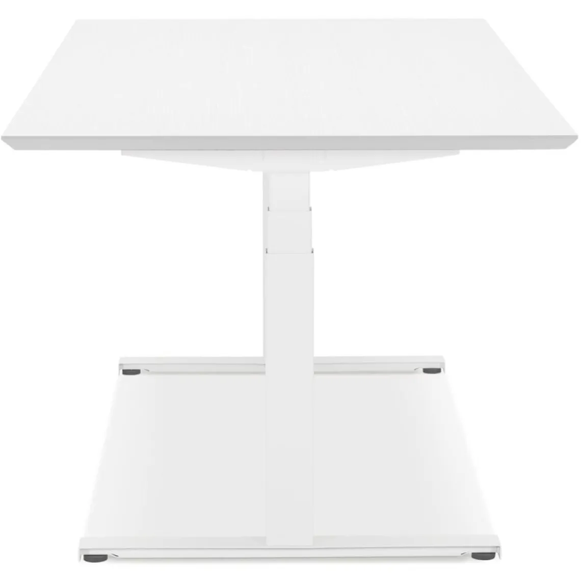 ALTEREGO Bureau assis-debout électrique 'BIONIK'avec plateau en bois et métal blanc