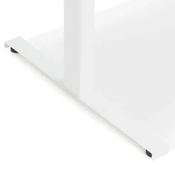 ALTEREGO Bureau assis-debout électrique 'BIONIK'avec plateau en bois et métal blanc