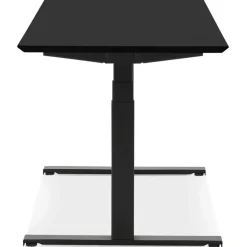 ALTEREGO Bureau assis-debout électrique avec plateau en bois et métal noir New