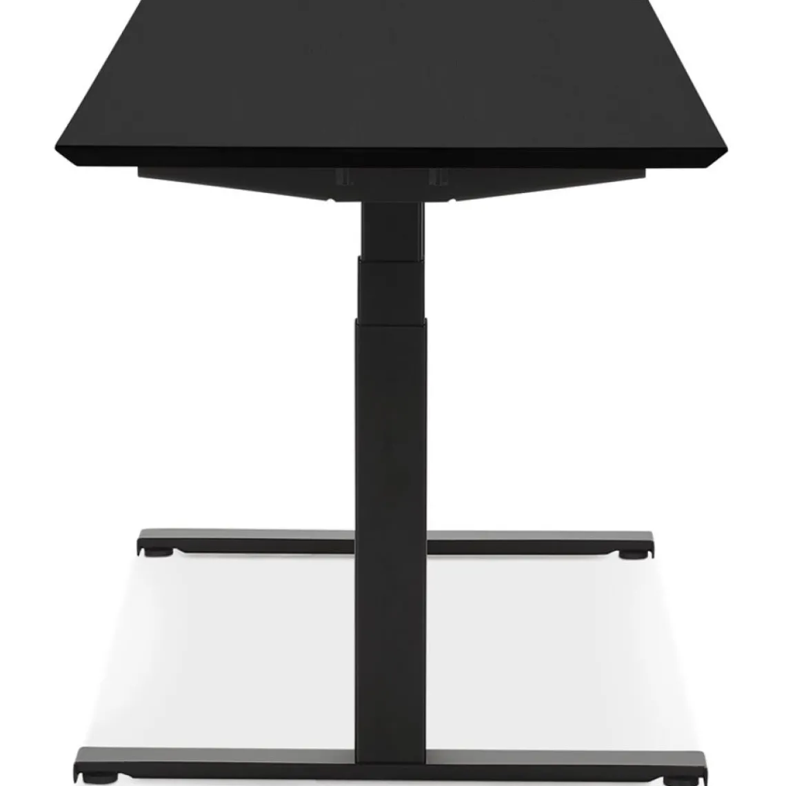 ALTEREGO Bureau assis-debout électrique avec plateau en bois et métal noir New