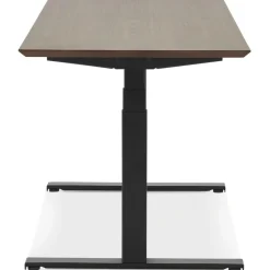 ALTEREGO Bureau assis-debout électrique avec plateau en bois finition Noyer et pied en métal noir