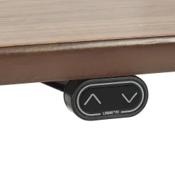 ALTEREGO Bureau assis-debout électrique avec plateau en bois finition Noyer et pied en métal noir