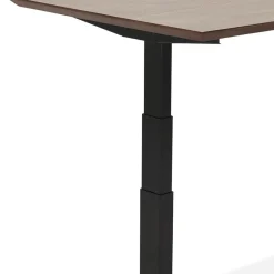 ALTEREGO Bureau assis-debout électrique avec plateau en bois finition Noyer et pied en métal noir