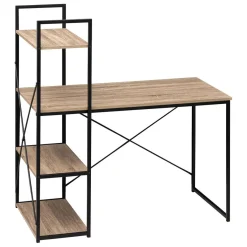 3S. x Home Bureau avec étagères Noir Outlet