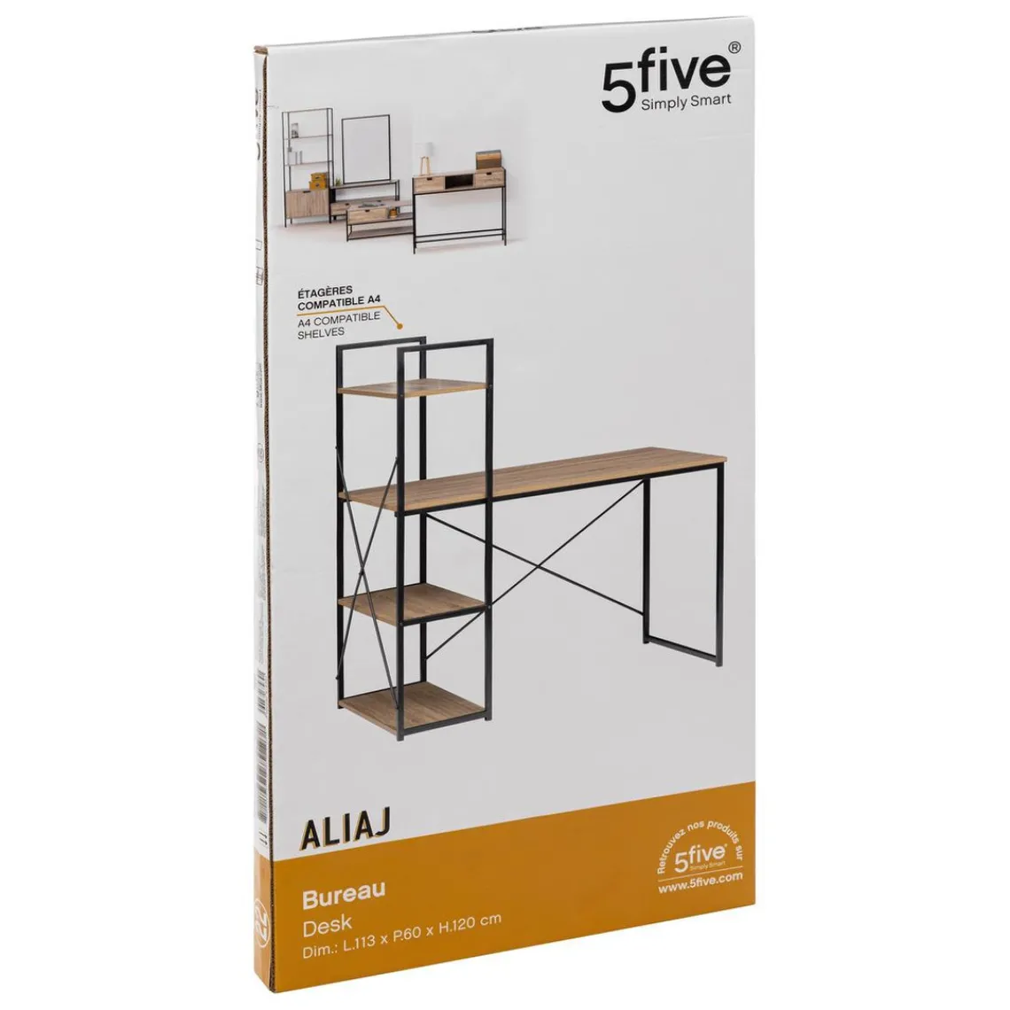 3S. x Home Bureau avec étagères Noir Outlet