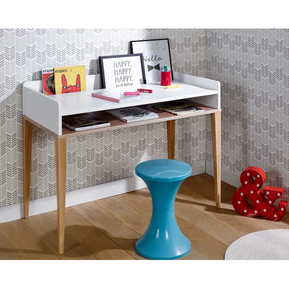 3S. x Home Bureau blanc