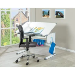 3S. x Home Bureau blanc inclinable ESTUDA Clearance