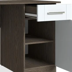 3S. x Home Bureau 120cm Chêne Foncé Et Blanc Online