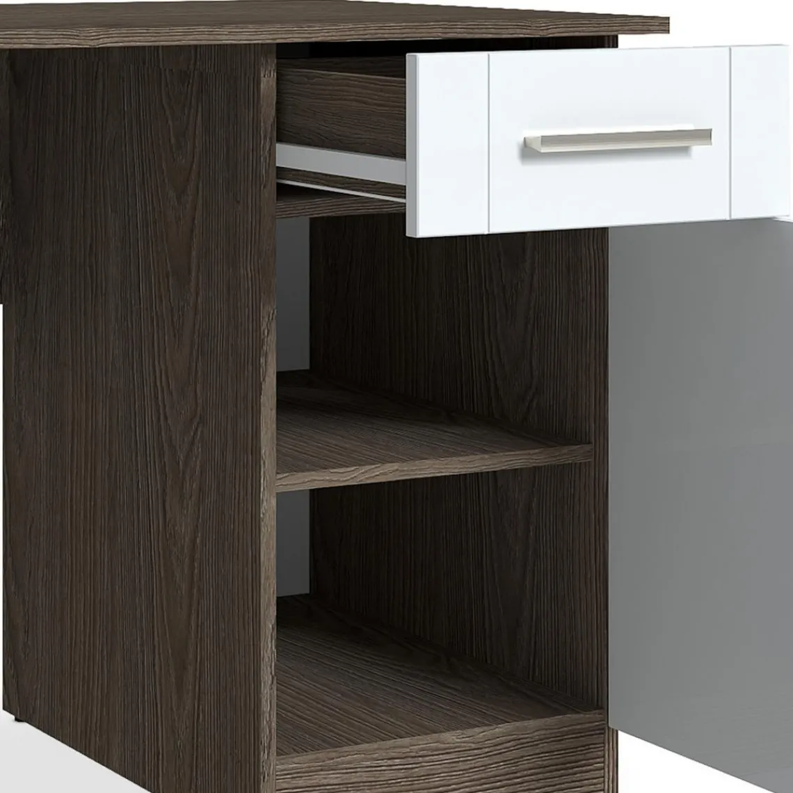 3S. x Home Bureau 120cm Chêne Foncé Et Blanc Online