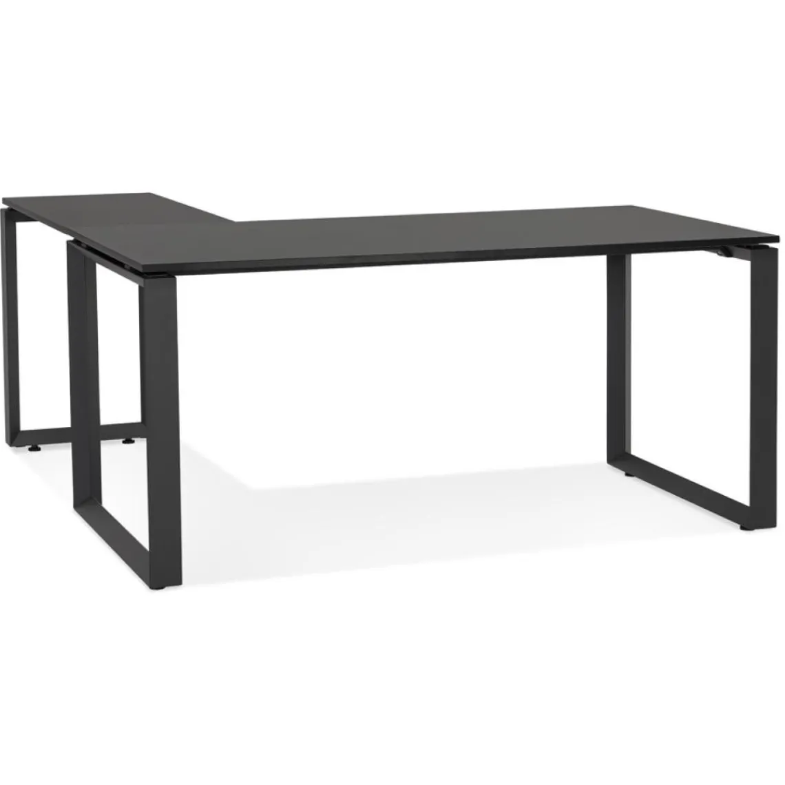 ALTEREGO Bureau d'angle design 'BAKUS' en bois et métal noir Sale