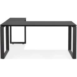ALTEREGO Bureau d'angle design 'BAKUS' en bois et métal noir Sale