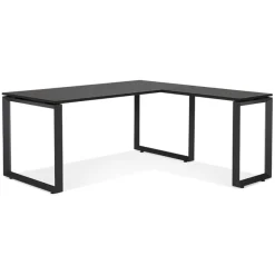 ALTEREGO Bureau d'angle design 'BAKUS' en bois et métal noir Sale
