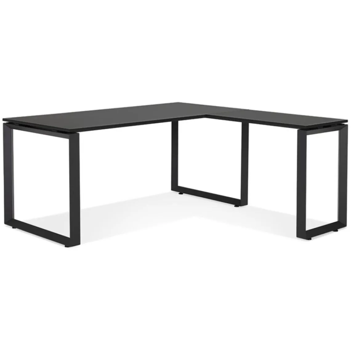 ALTEREGO Bureau d'angle design 'BAKUS' en bois et métal noir Sale