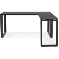 ALTEREGO Bureau d'angle design 'BAKUS' en bois et métal noir Sale