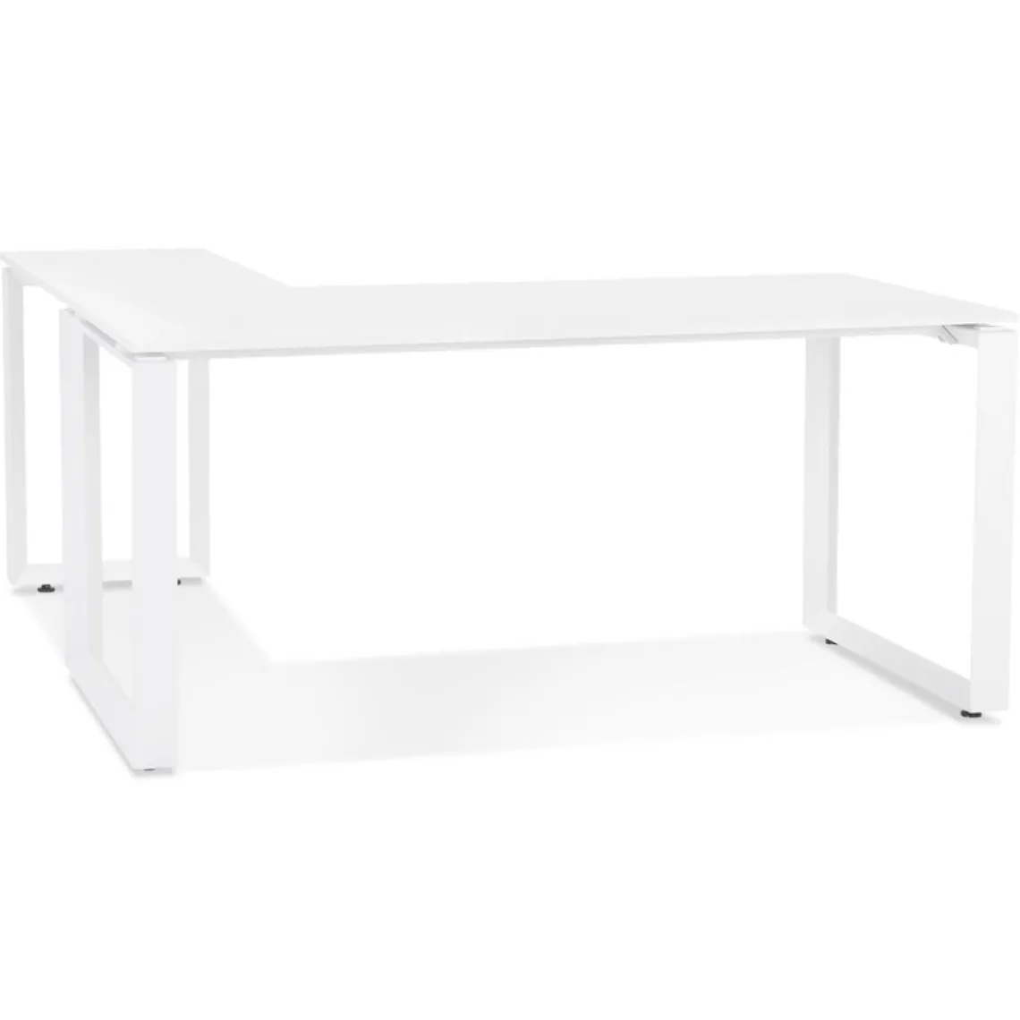 ALTEREGO Bureau d'angle design 'BAKUS' en bois et métal blanc Clearance