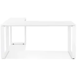 ALTEREGO Bureau d'angle design 'BAKUS' en bois et métal blanc Clearance