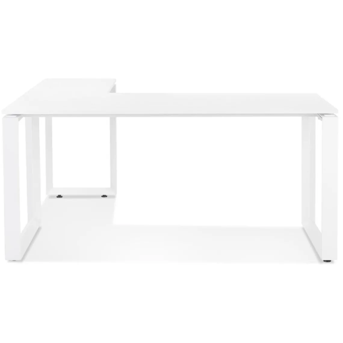 ALTEREGO Bureau d'angle design 'BAKUS' en bois et métal blanc Clearance
