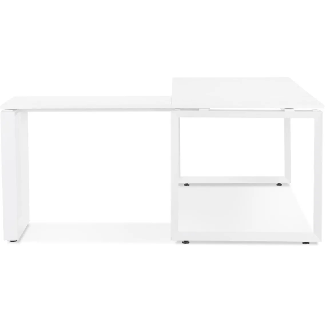 ALTEREGO Bureau d'angle design 'BAKUS' en bois et métal blanc Clearance