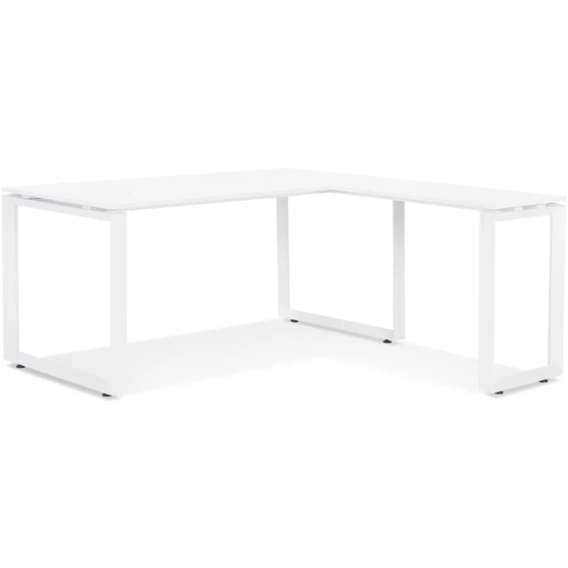 ALTEREGO Bureau d'angle design 'BAKUS' en bois et métal blanc Clearance