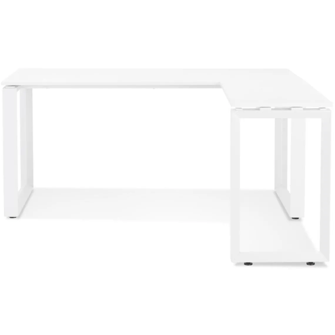 ALTEREGO Bureau d'angle design 'BAKUS' en bois et métal blanc Clearance