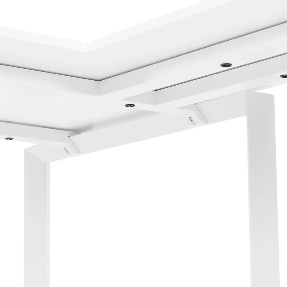 ALTEREGO Bureau d'angle design 'BAKUS' en bois et métal blanc Clearance