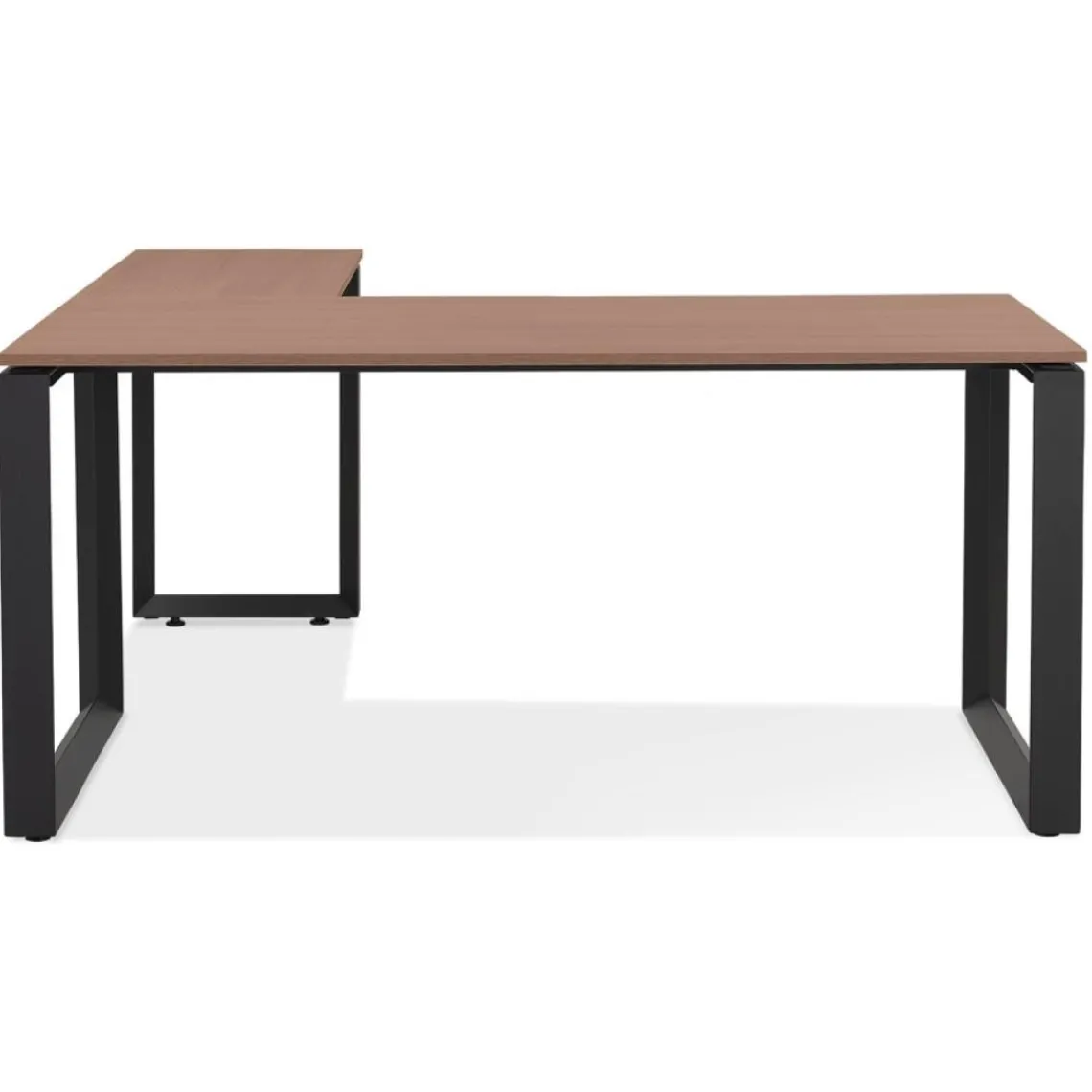 ALTEREGO Bureau d'angle design 'BAKUS' en bois finition Noyer et métal noir Online