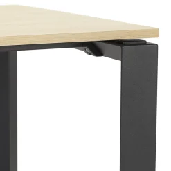 ALTEREGO Bureau d'angle design 'BAKUS' en bois finition naturelle et métal noir