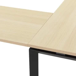 ALTEREGO Bureau d'angle design 'BAKUS' en bois finition naturelle et métal noir