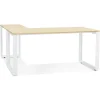 ALTEREGO Bureau d'angle design 'BAKUS' en bois finition naturelle et métal blanc