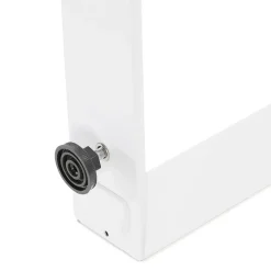 ALTEREGO Bureau d'angle design 'BAKUS' en bois finition naturelle et métal blanc