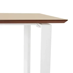 ALTEREGO Bureau de direction droit 'GIMINI' en bois finition naturelle et métal blanc Discount