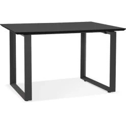 ALTEREGO Bureau de direction droit 'GIMINI' en bois et métal noir Online