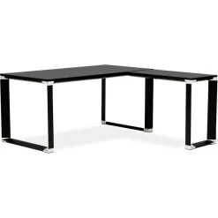 ALTEREGO Bureau de direction en angle design 'XLINE' en bois noir Outlet