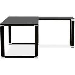 ALTEREGO Bureau de direction en angle design 'XLINE' en bois noir Outlet