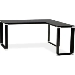 ALTEREGO Bureau de direction en angle design 'XLINE' en bois noir Outlet