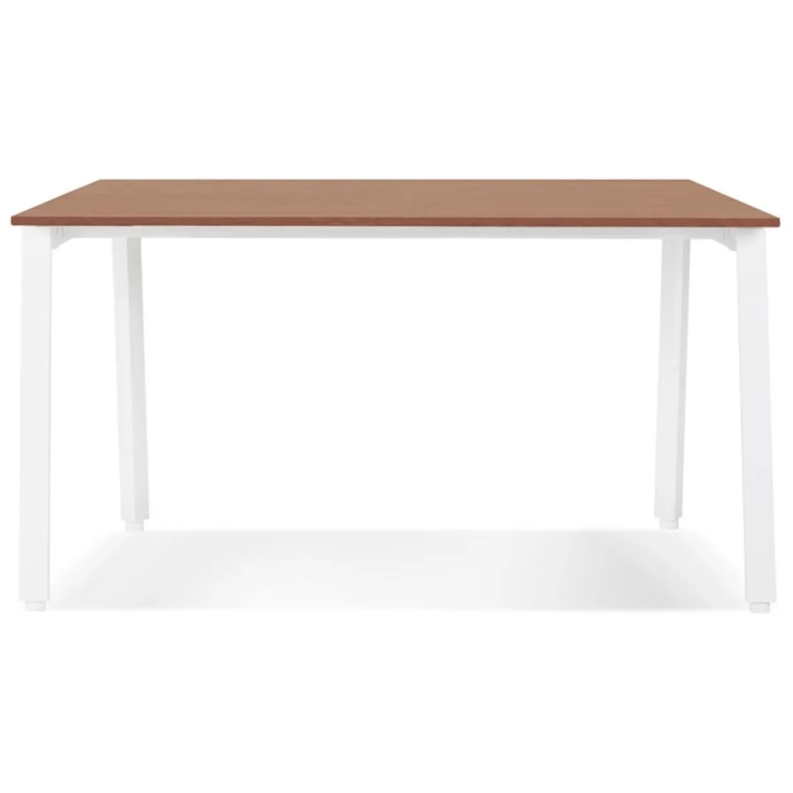 ALTEREGO Bureau droit design 'AMADEUS' en bois finition Noyer et métal blanc Online