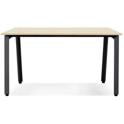 ALTEREGO Bureau droit design 'AMADEUS' en bois finition naturelle et métal noir Online