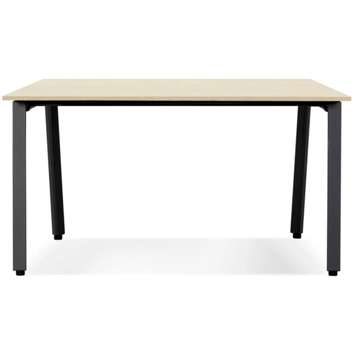 ALTEREGO Bureau droit design 'AMADEUS' en bois finition naturelle et métal noir Online