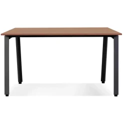 ALTEREGO Bureau droit design 'AMADEUS' en bois finition Noyer et métal noir Clearance