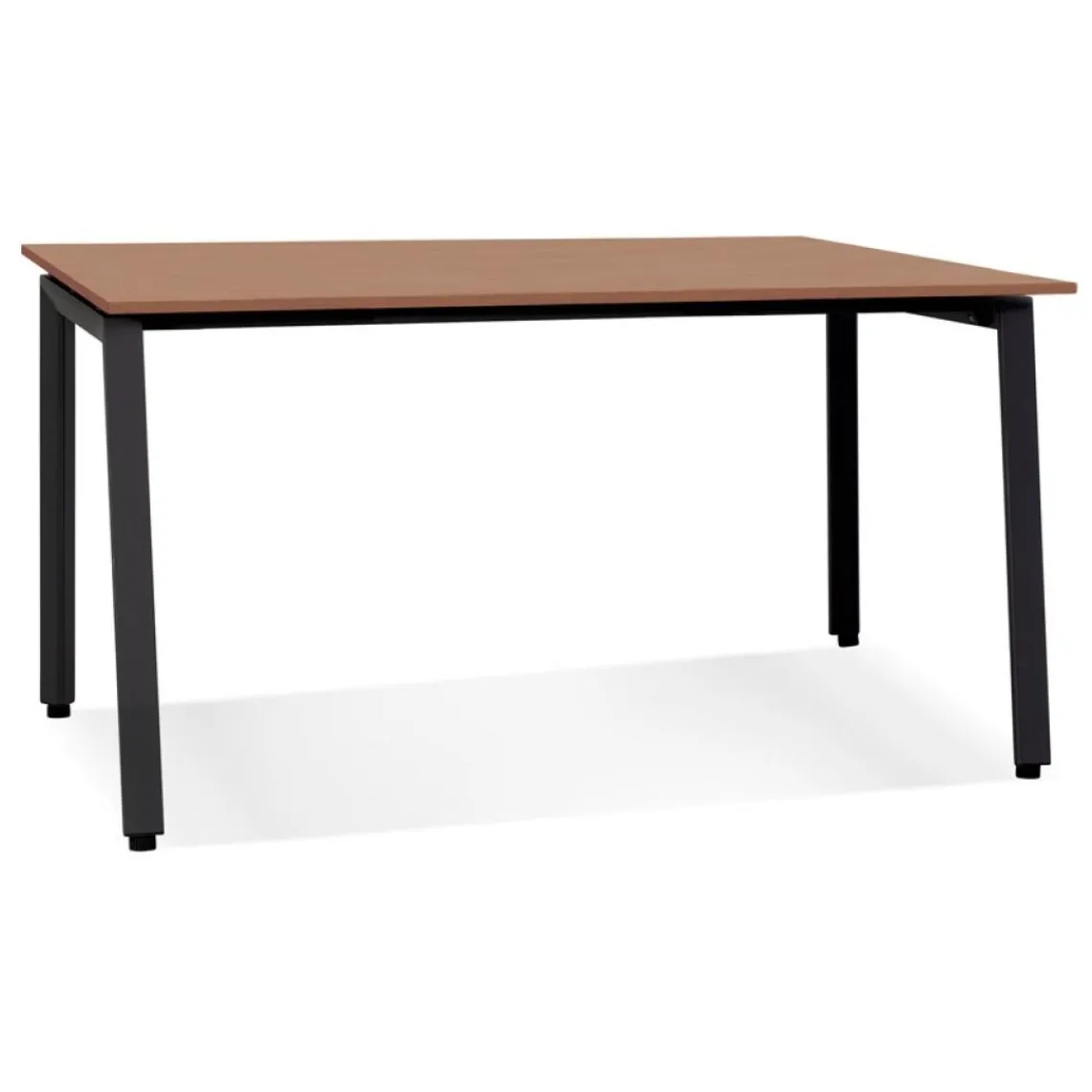 ALTEREGO Bureau droit design 'AMADEUS' en bois finition Noyer et métal noir Clearance