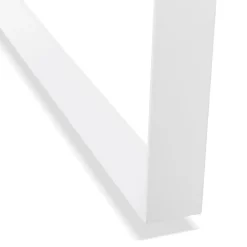 ALTEREGO Bureau droit design 'BAKUS' en bois finition naturelle et métal blanc Discount