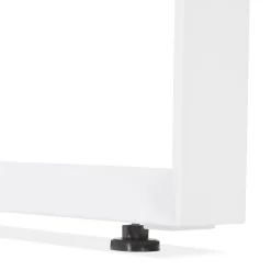 ALTEREGO Bureau droit design 'BAKUS' en bois finition naturelle et métal blanc Discount